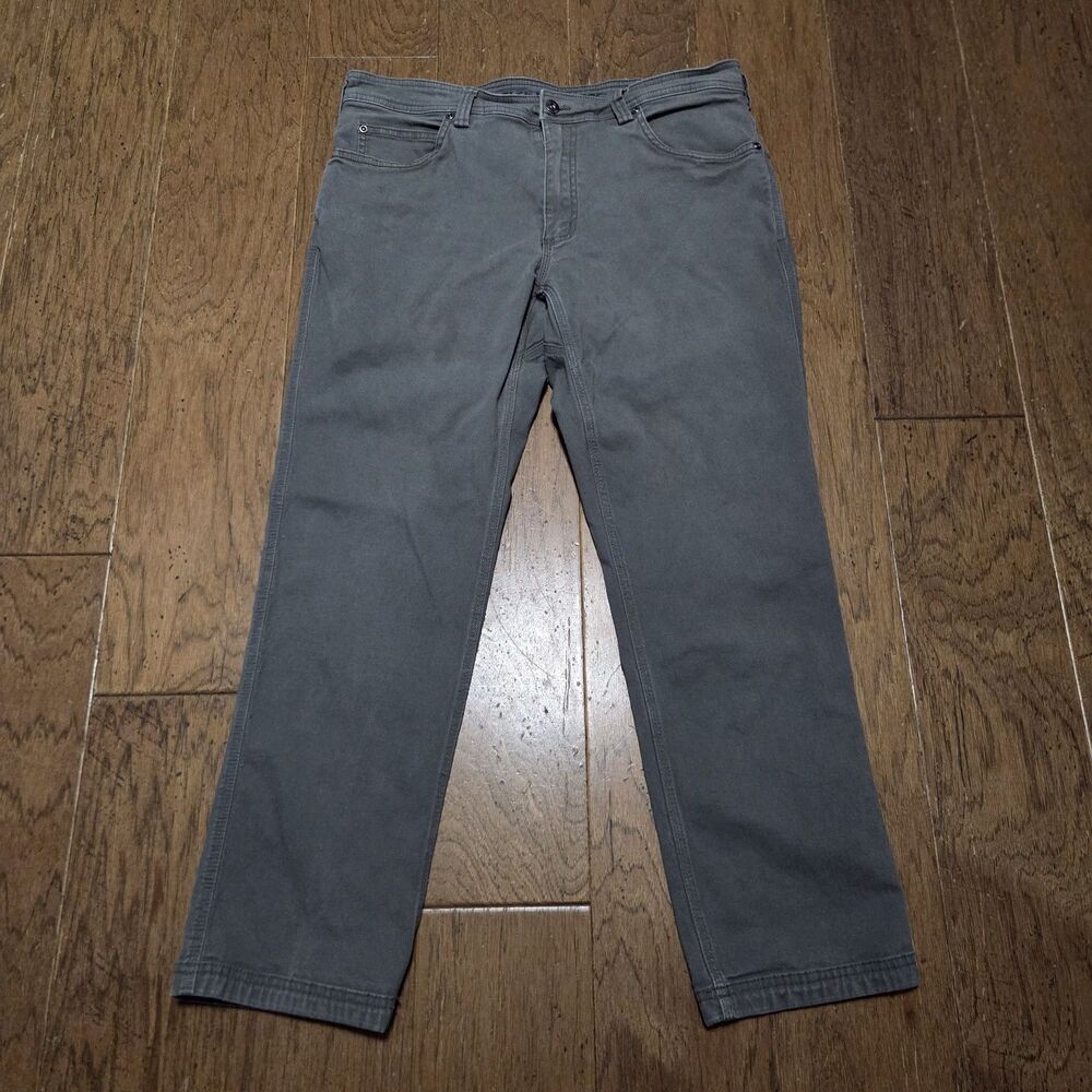 Duluth Trading Flex Fire Hose Pants Mens 36x30 Gray Slim Fit Canvas Workwear